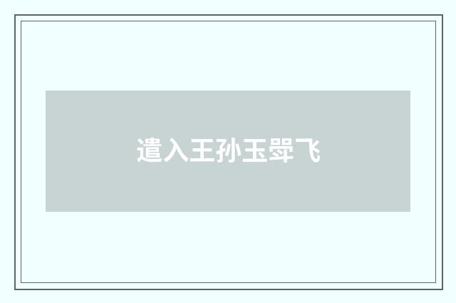 遣入王孙玉斝飞