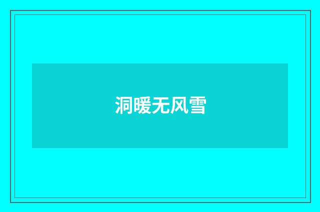 洞暖无风雪