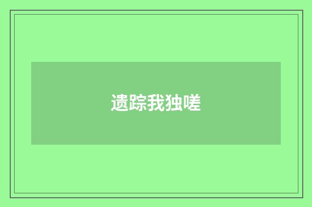遗踪我独嗟