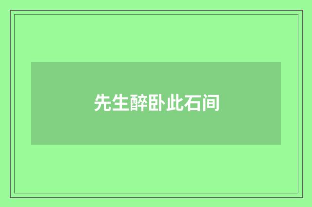 先生醉卧此石间
