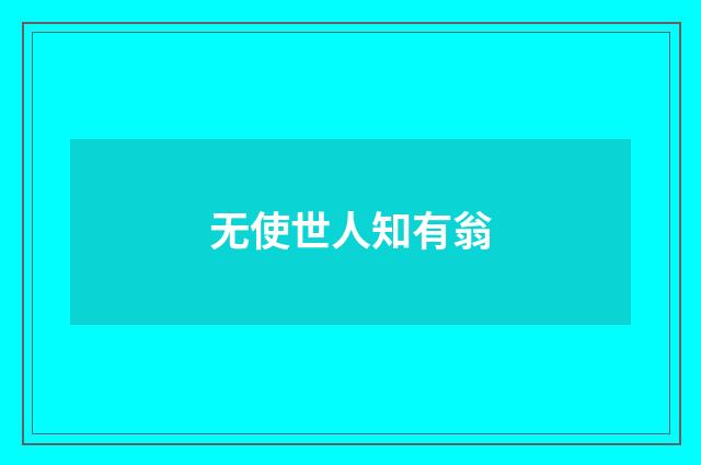 无使世人知有翁