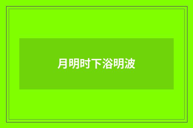 月明时下浴明波