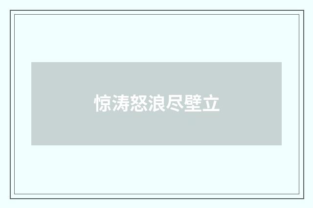 惊涛怒浪尽壁立