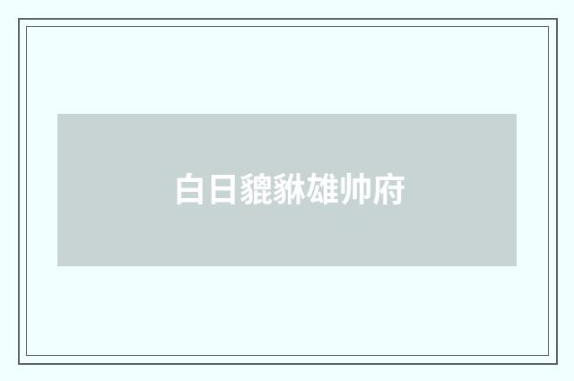 白日貔貅雄帅府