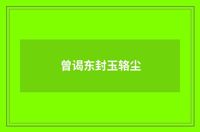 曾谒东封玉辂尘