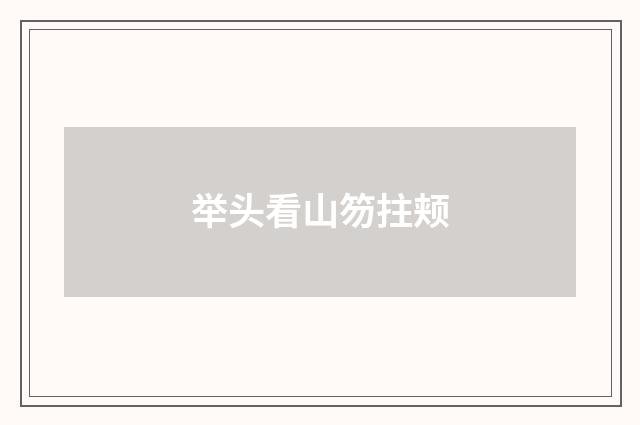 举头看山笏拄颊