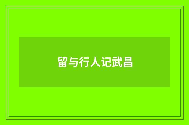 留与行人记武昌