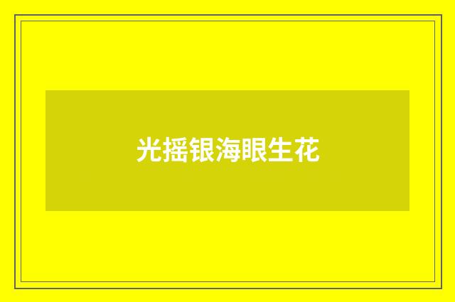 光摇银海眼生花