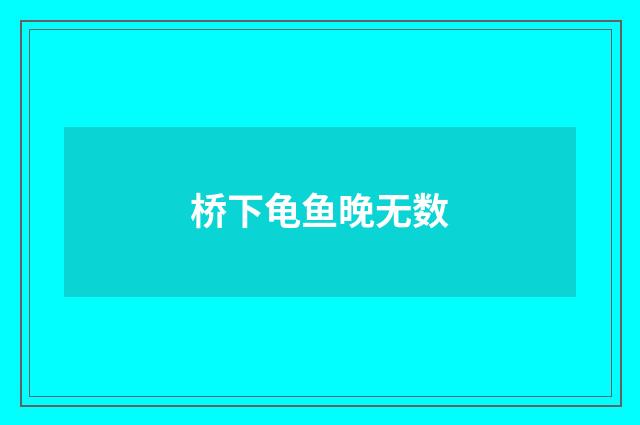 桥下龟鱼晚无数