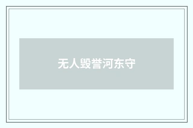 无人毁誉河东守