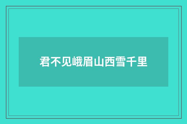 君不见峨眉山西雪千里
