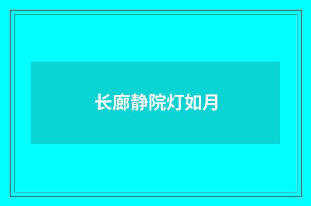 长廊静院灯如月