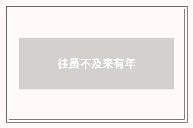 往虽不及来有年