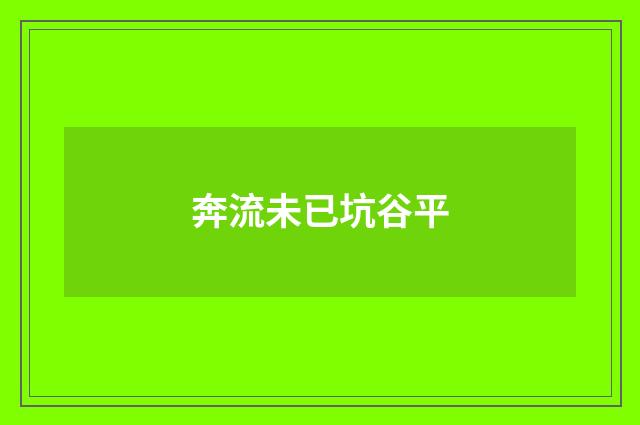 奔流未已坑谷平