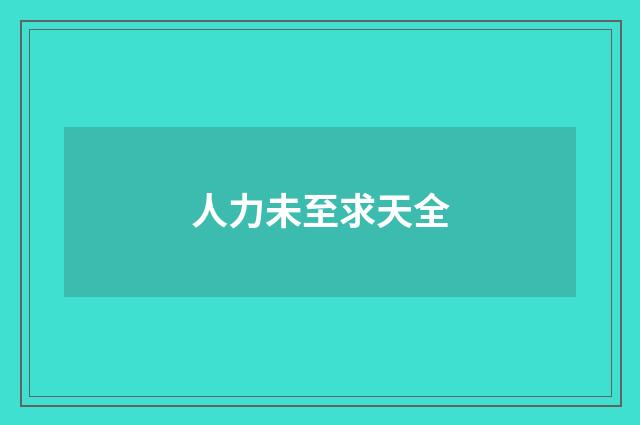 人力未至求天全