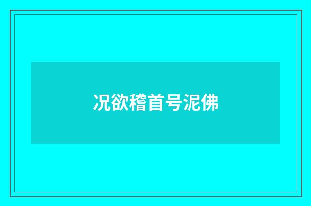 况欲稽首号泥佛