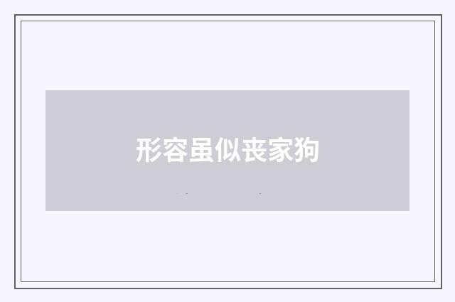 形容虽似丧家狗