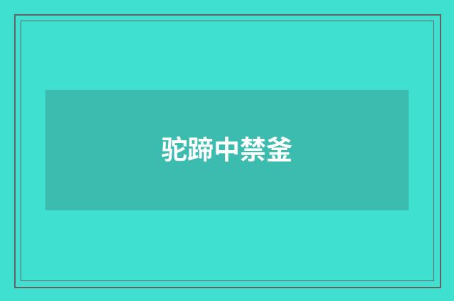 驼蹄中禁釜