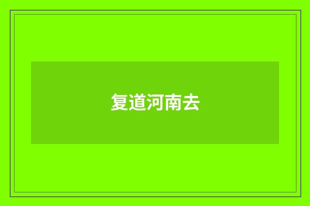 复道河南去