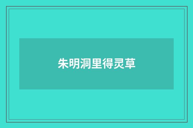 朱明洞里得灵草