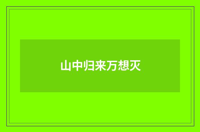 山中归来万想灭