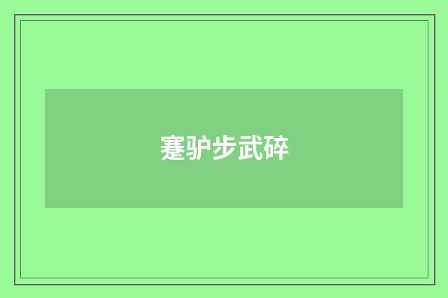 蹇驴步武碎