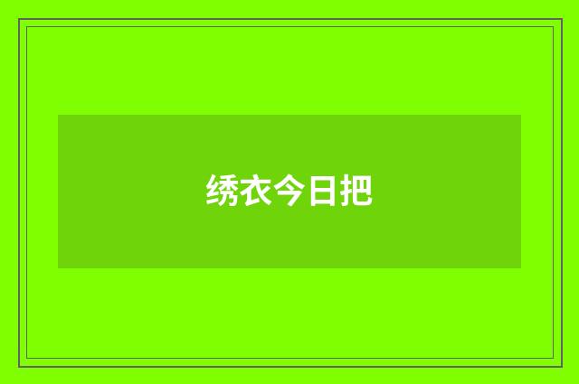 绣衣今日把