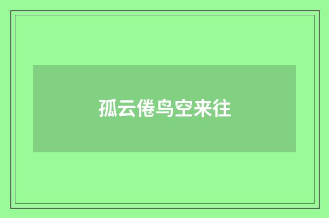 孤云倦鸟空来往