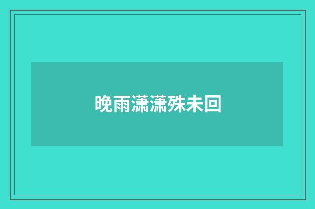 晚雨潇潇殊未回
