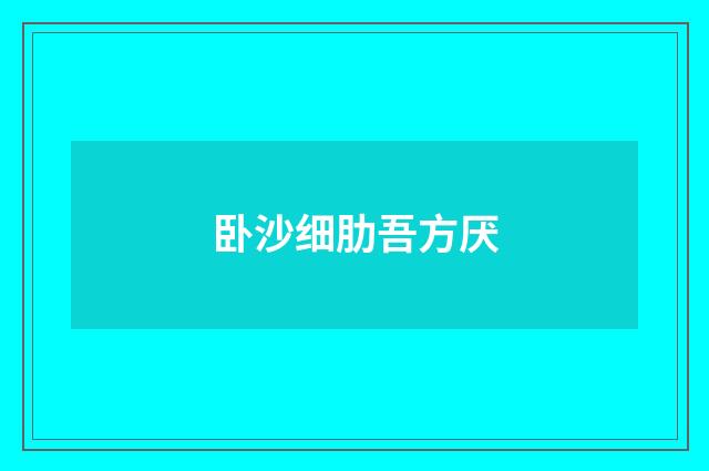 卧沙细肋吾方厌