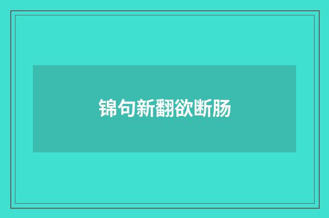 锦句新翻欲断肠