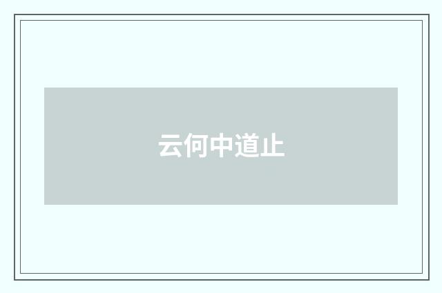 云何中道止