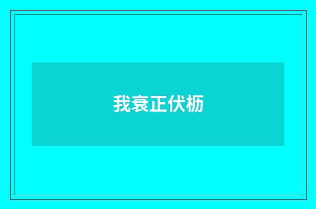 我衰正伏枥