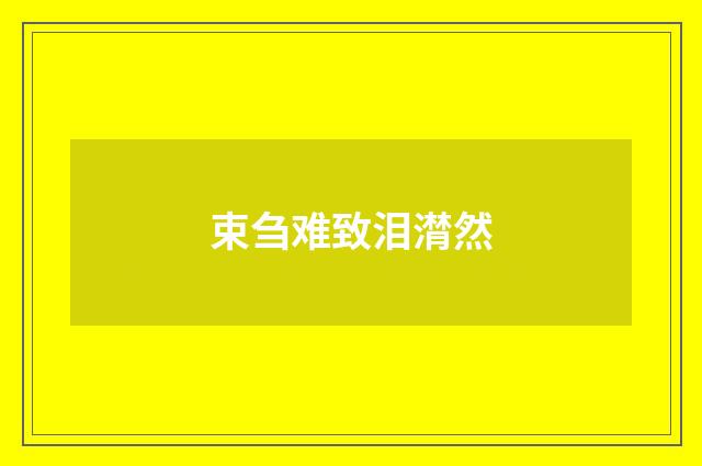 束刍难致泪潸然
