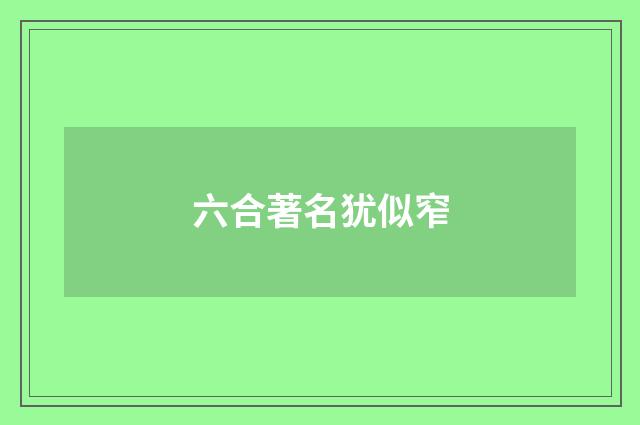 六合著名犹似窄