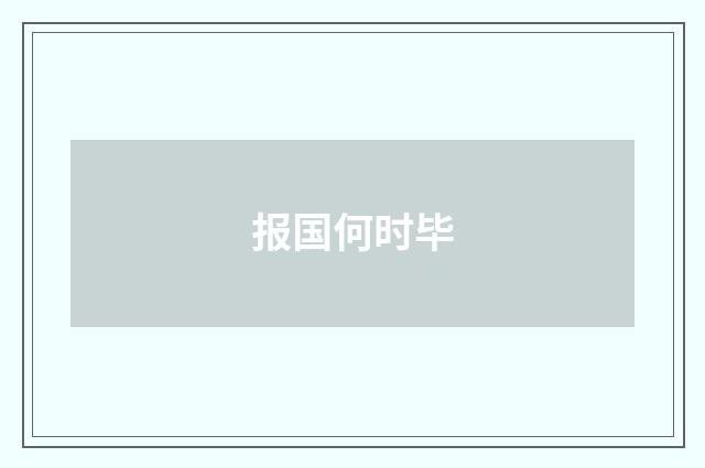 报国何时毕