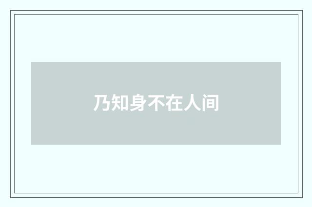 乃知身不在人间