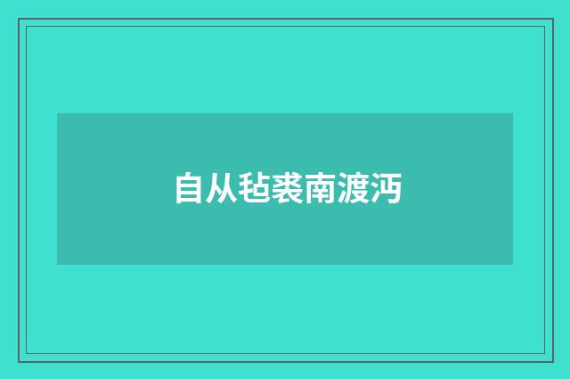 自从毡裘南渡沔