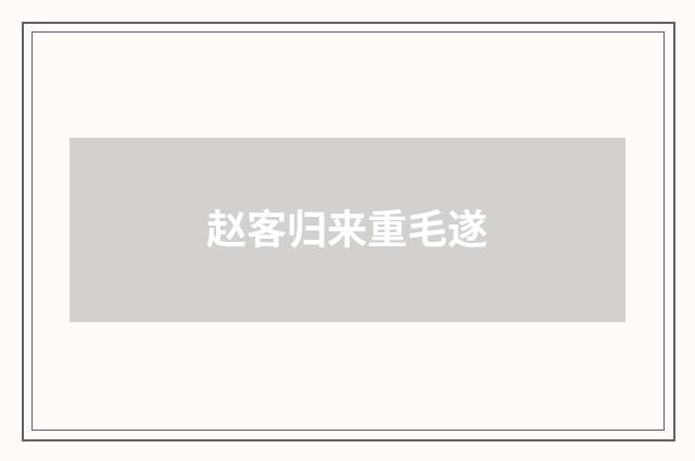 赵客归来重毛遂