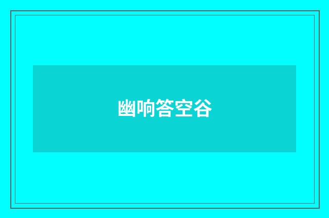 幽响答空谷