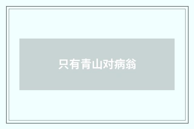 只有青山对病翁