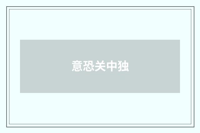 意恐关中独