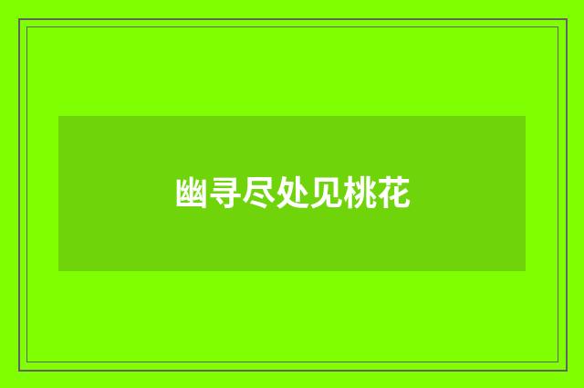 幽寻尽处见桃花