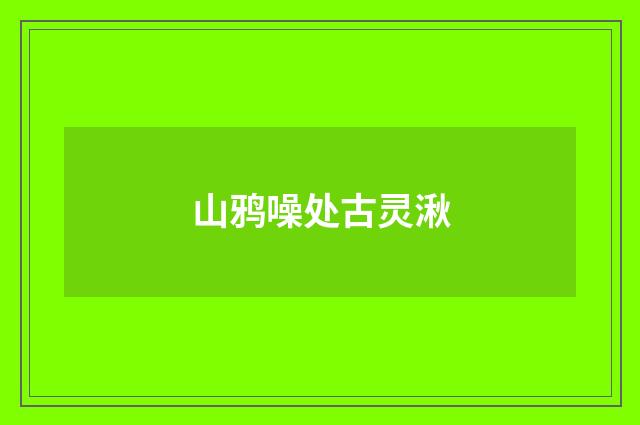 山鸦噪处古灵湫