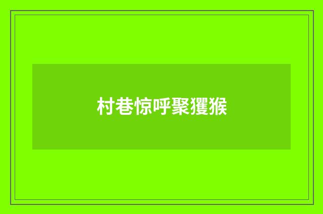 村巷惊呼聚玃猴