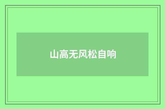 山高无风松自响