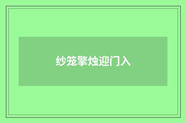 纱笼擎烛迎门入