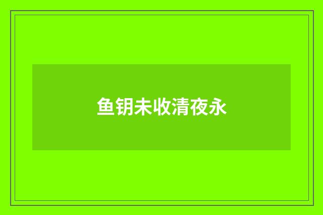 鱼钥未收清夜永
