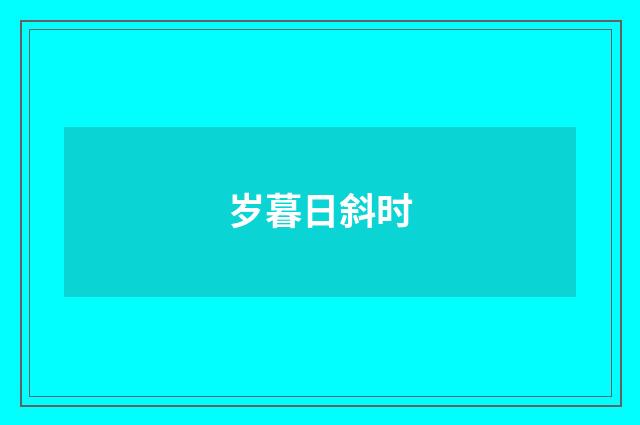 岁暮日斜时