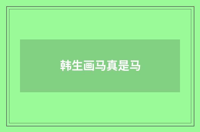 韩生画马真是马